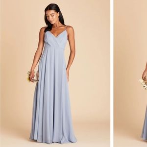 Birdy gray Kaia dusty blue dress in XS tailored for 5’2”